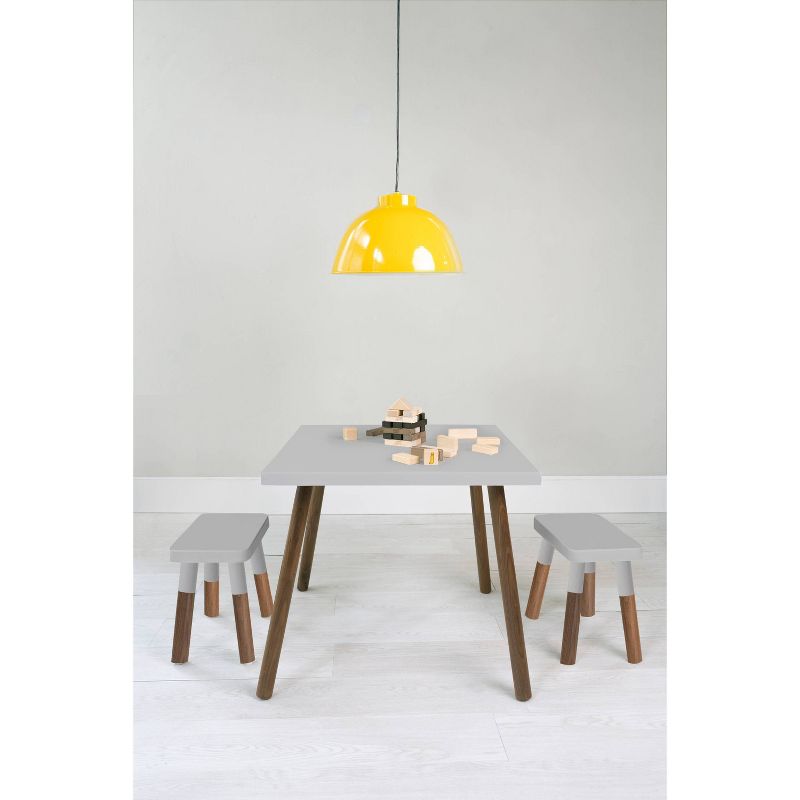 Set of 2 Peewee Wood Veneer Kids' Chairs Walnut/Gray - Nico & Yeye