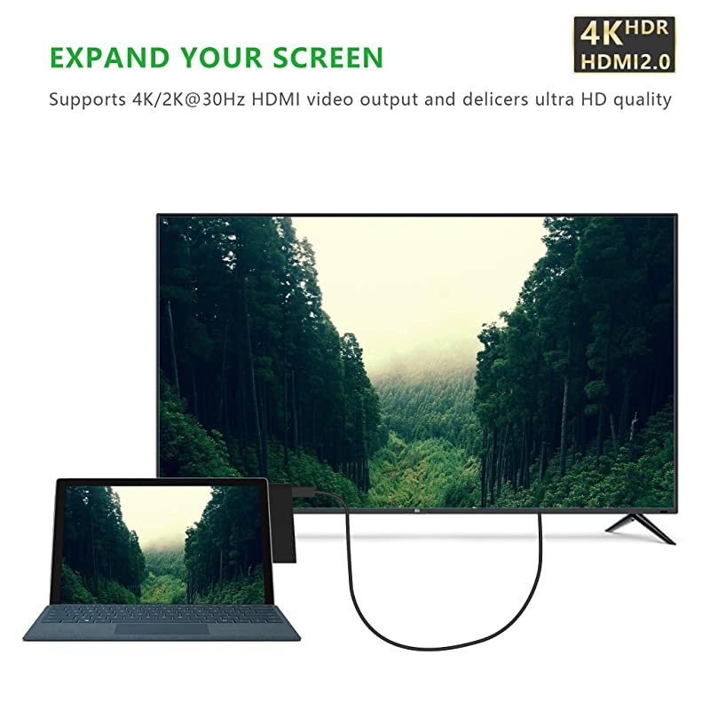 Upgraded Version Surface Pro 45 6 Docking Station 6 in 1 Microsoft Surface Pro Hub with 3 USB 30 Port 5Gps + 4K HDMI + SDTFMicro SD Surface Pro Card Reader Adapter