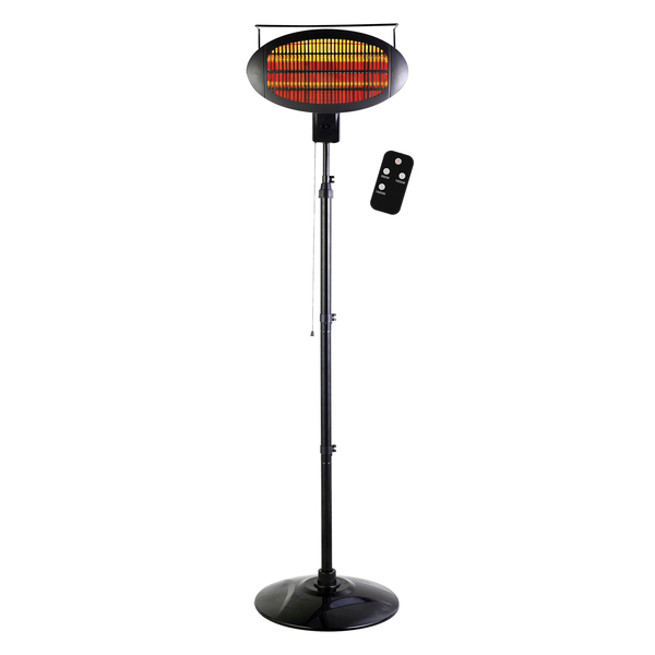 PHP-1500DIR 3-Setting 1,500-Watt-Max Garage-Outdoor Floor-Standing Infrared Halogen Patio Heater with Remote