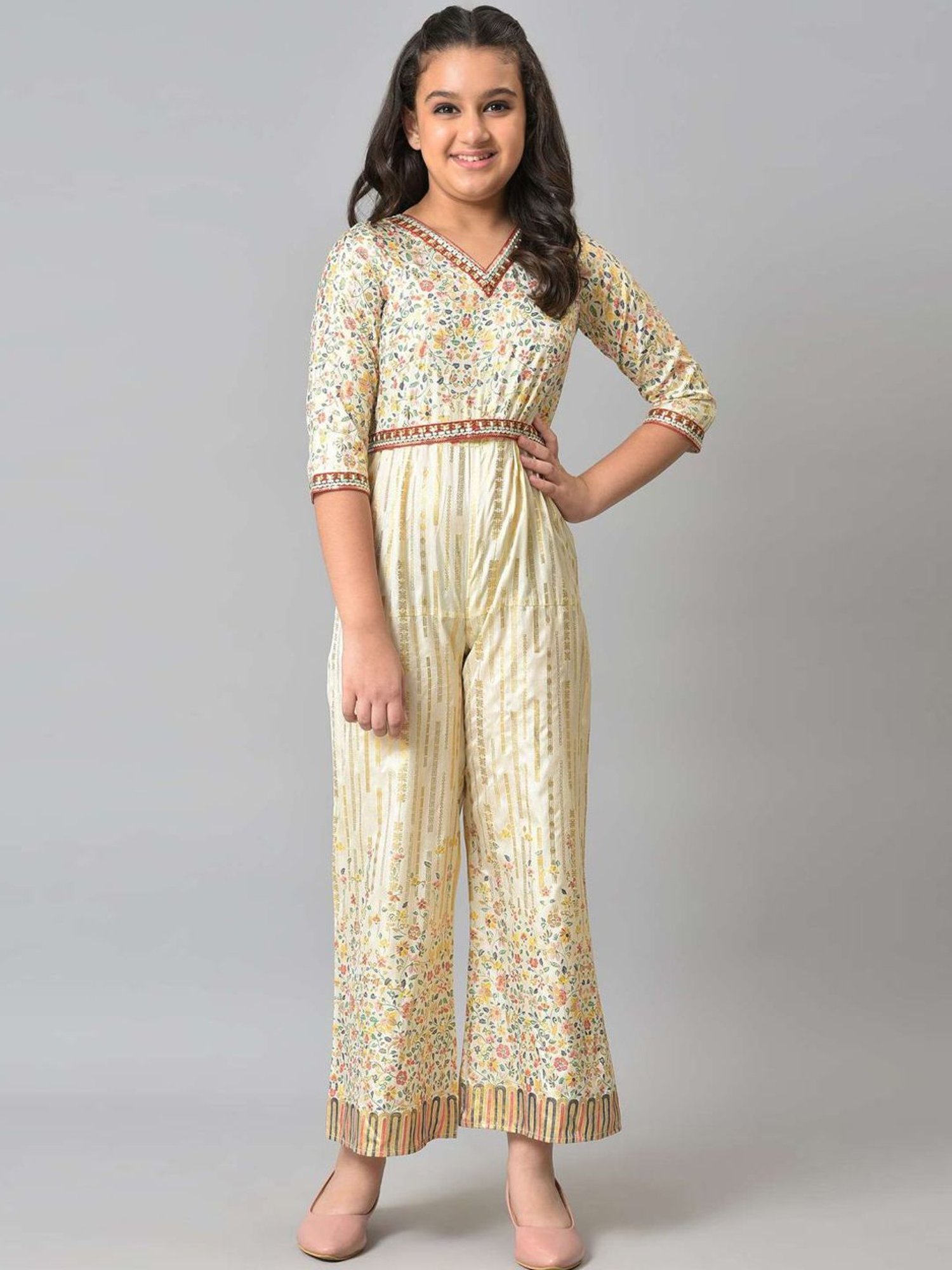 Aurelia Kids Multicolor Floral Print Jumpsuit