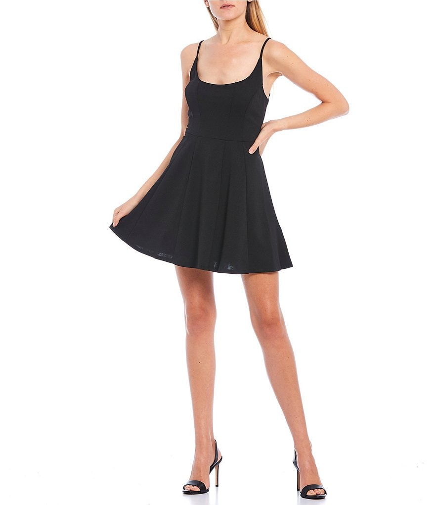 Jump Spaghetti Strap Square Neck Skater Dress