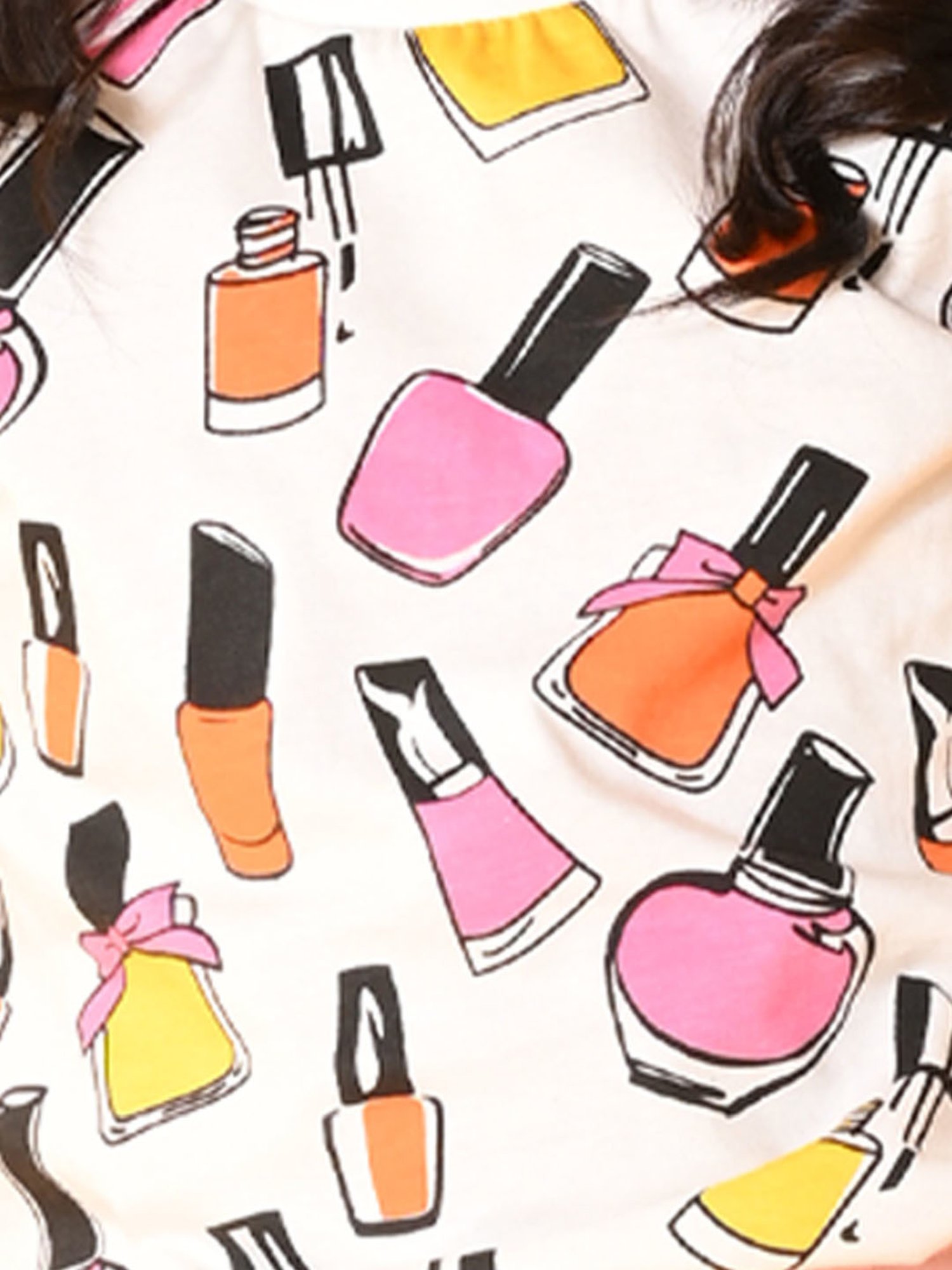 Anthrilo Kids White & Pink Cotton Printed T-Shirt Set