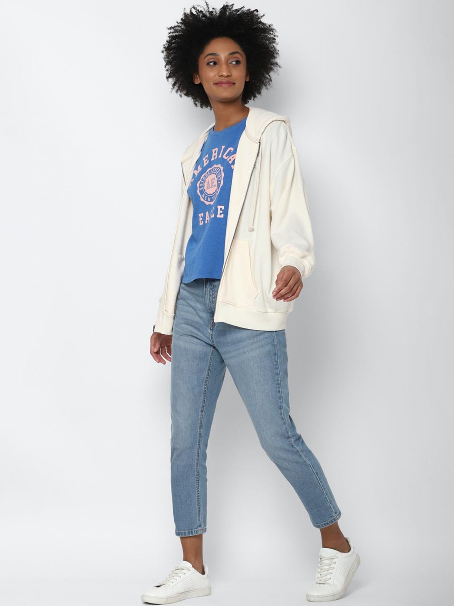 American Eagle Outfitters Beige Loose Fit Sweatshirt