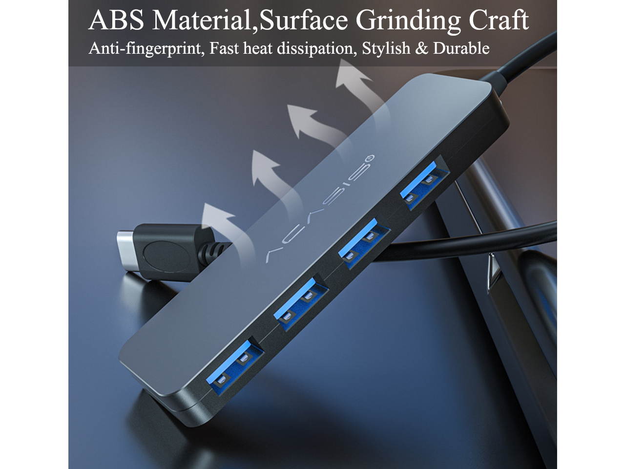 4 Port USB Hub,Type C USB 3.0 Hub,Premium Ultra Slim Laptop USB Spliter Plug and Play Hot Swapping Support, Compatible with Macbook,thinkpad,Windows Desktop PC and other Laptop Computer