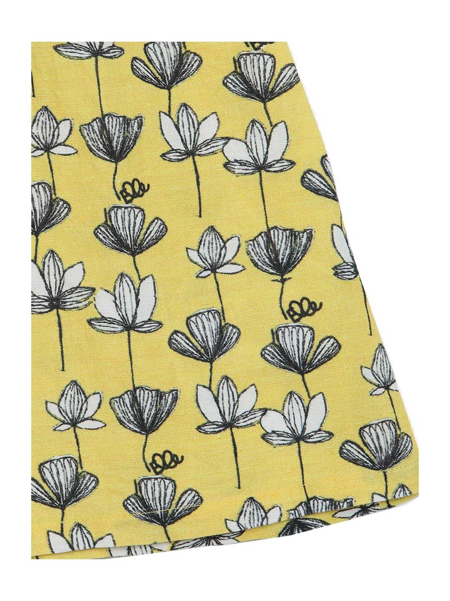 Elle Kids Yellow Cotton Printed Dress