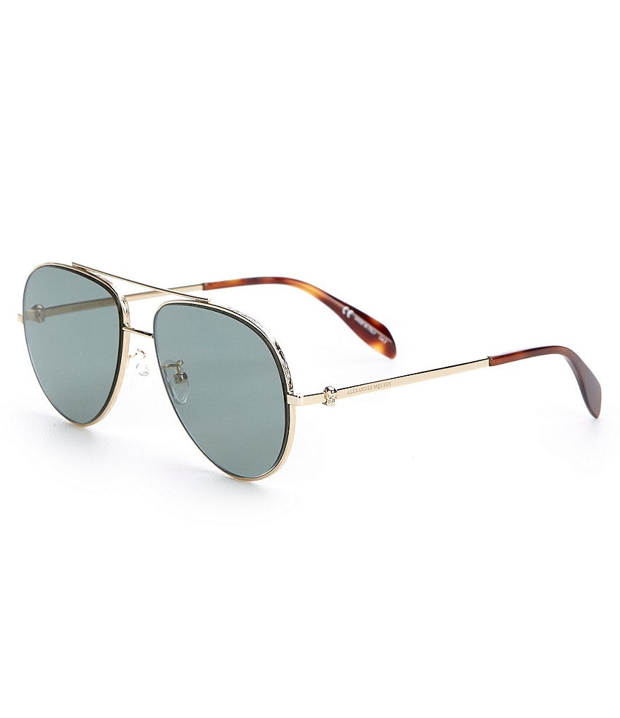 Alexander McQueen Aviator Gold Sunglasses