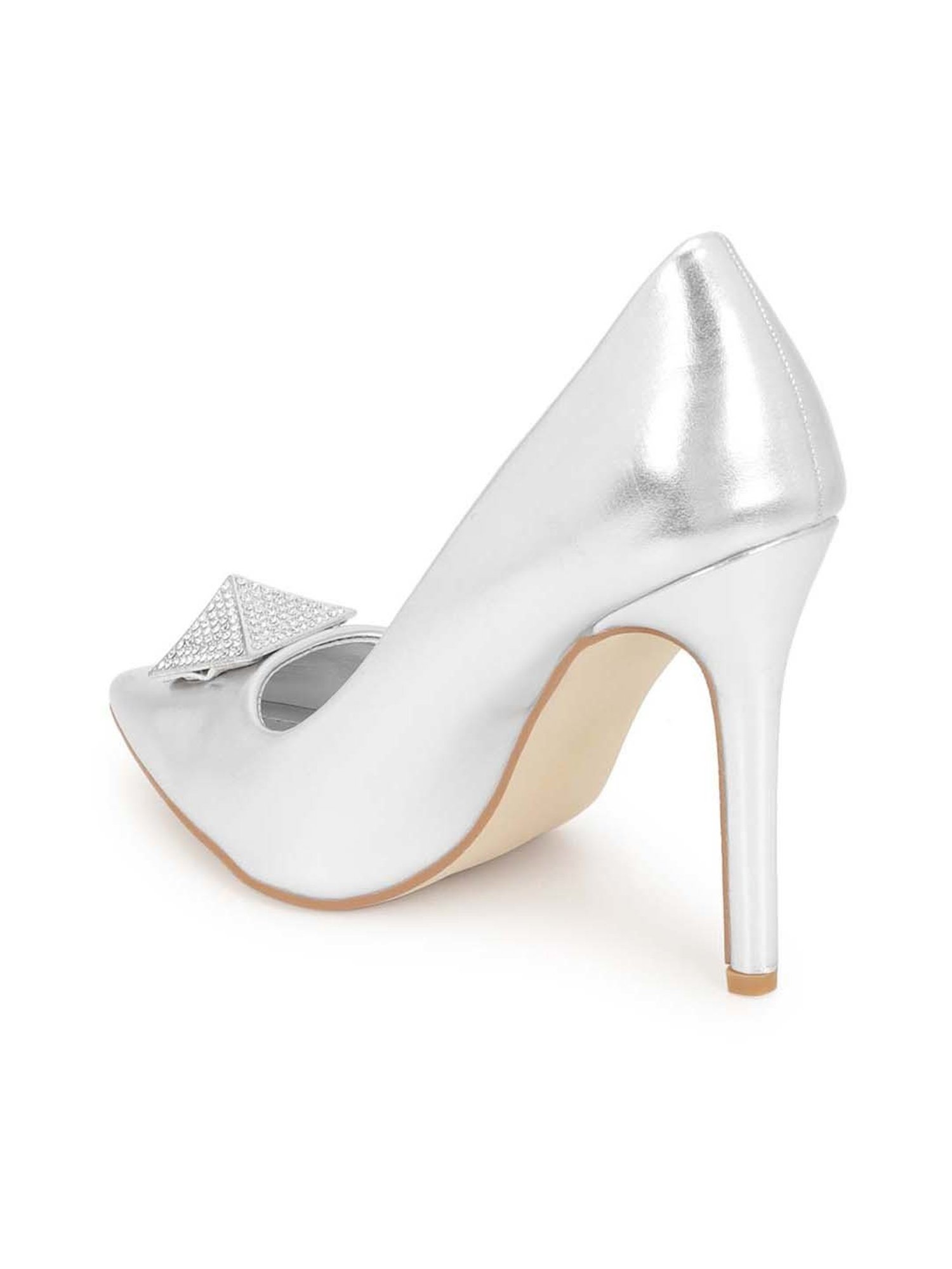 Truffle Collection Women's Silver Stiletto Pumps