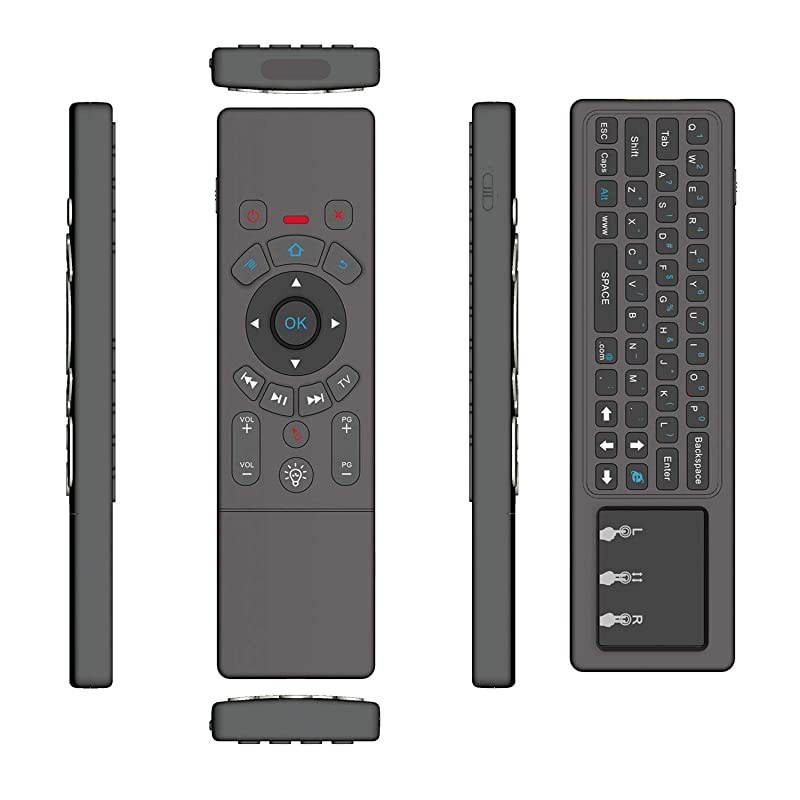 Air Mouse for Android tv Box, Rechargeable Mini Wireless Keyboard and Air Remote Control Touchpad with RGB Backlit T6 for Android TV Box, PC, Projector, HTPC etc.