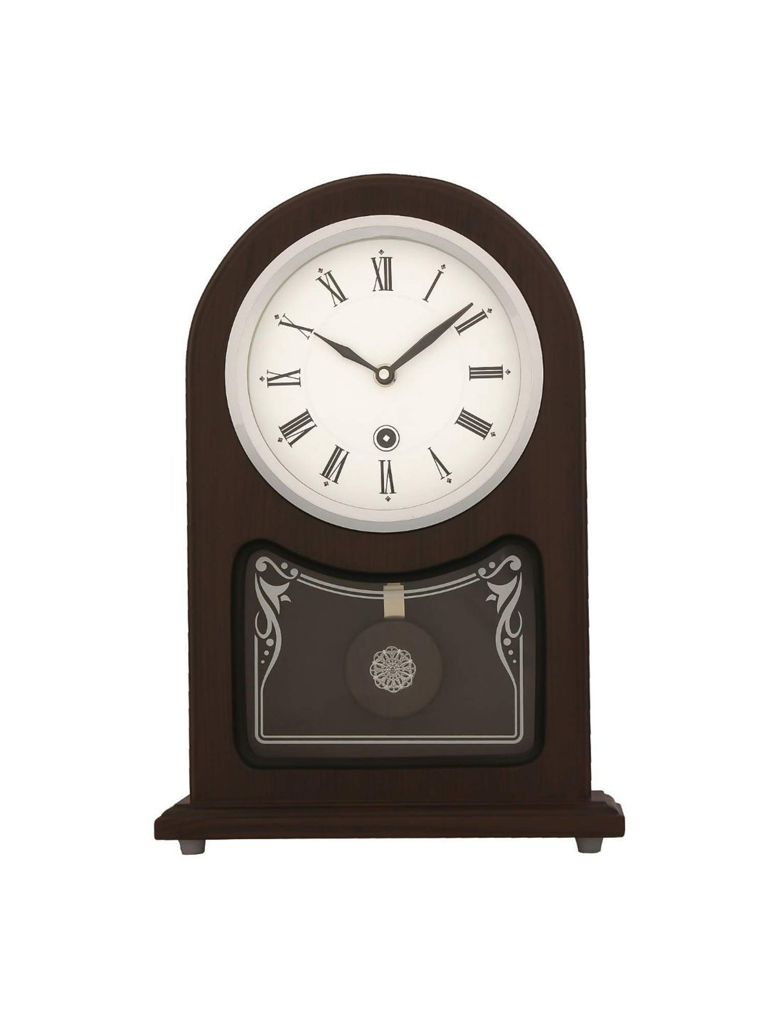 CHRONIKLE Vertical Rosewood Brown Wood Table or Desk Clock