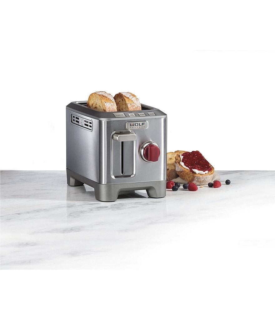 Wolf Gourmet 2-slice Toaster With Red Knob
