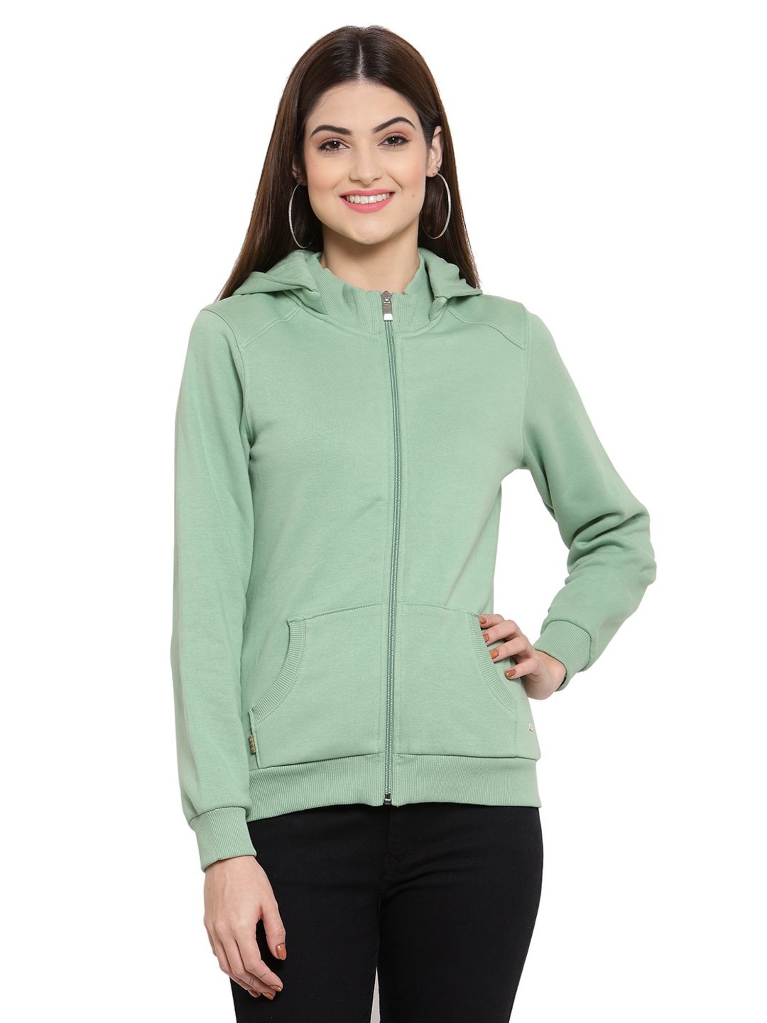 Juelle Light Green Hooded Sweatshirt