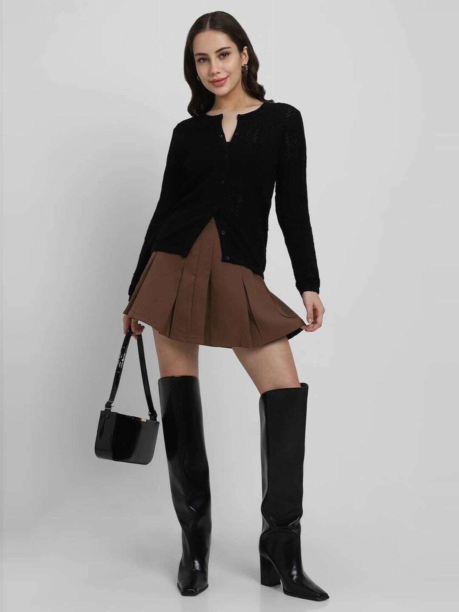 Forever 21 Black Self Pattern Sweater