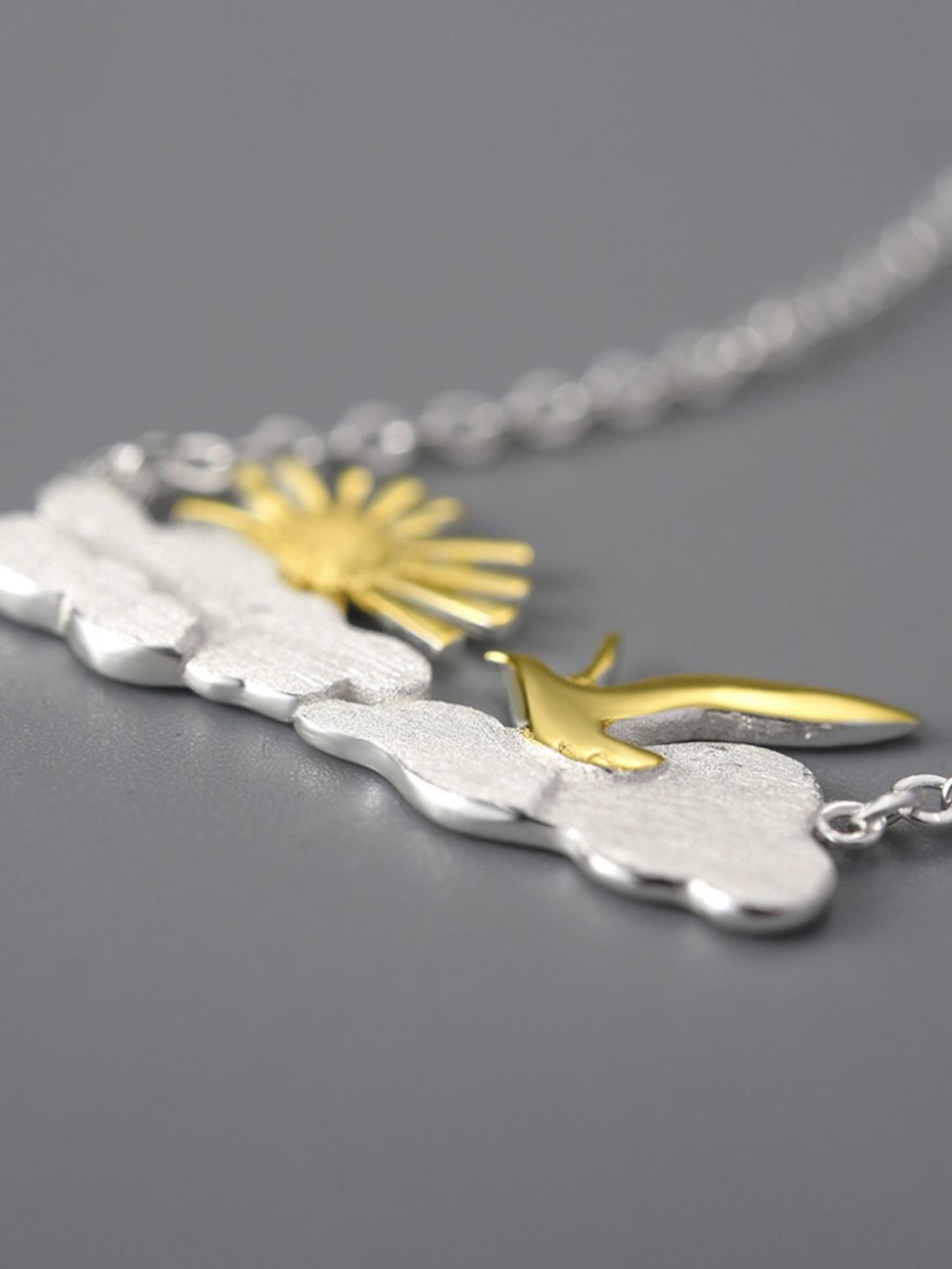 Rihi by P.C. Chandra Jewellers 92.5 Sterling Silver Rising Sun Necklace for Women & Girls