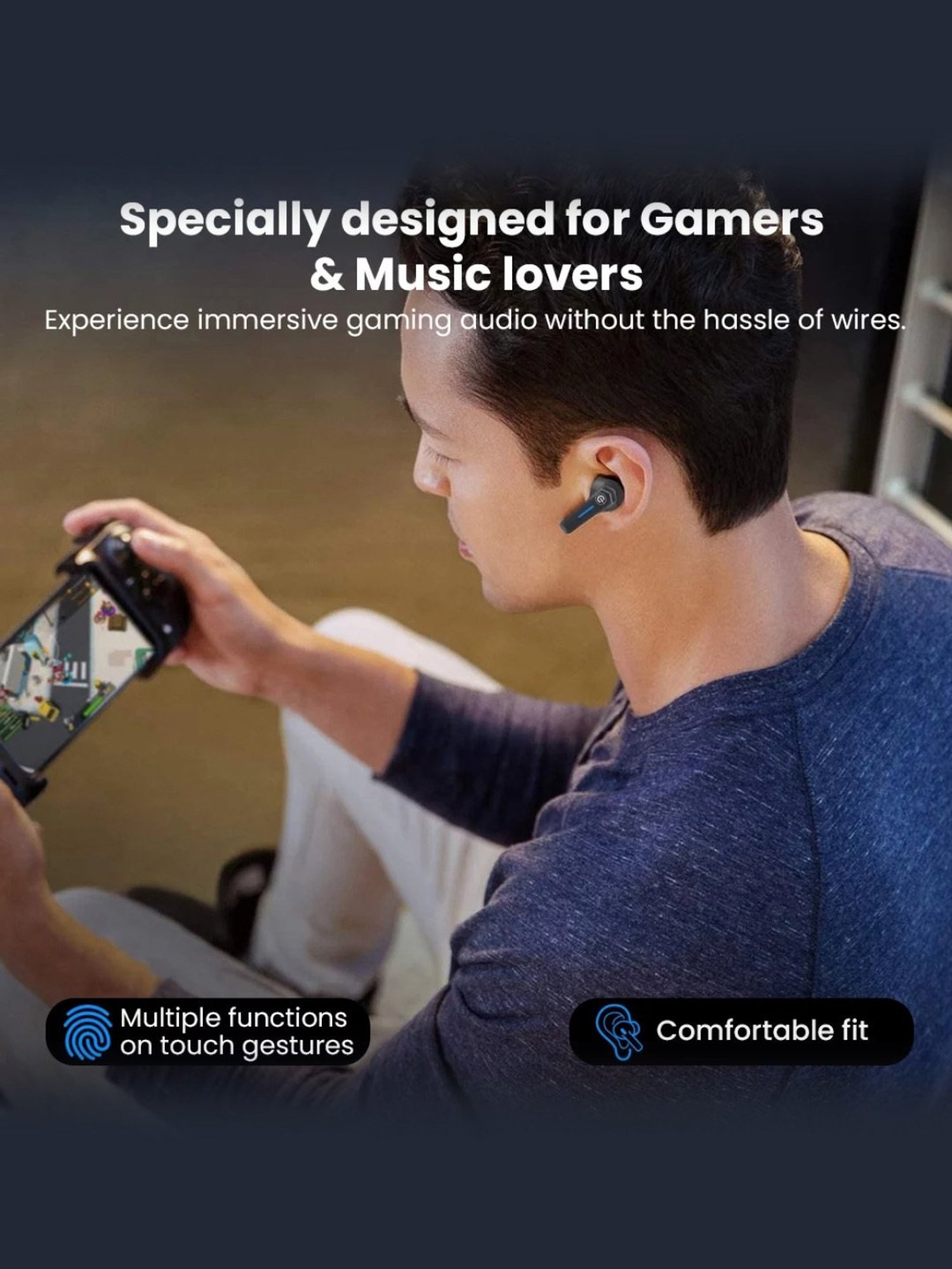 EVM TWS 03 In Ear Bluetooth Earbuds with Standby 100 Hrs (Black, True Wireless)