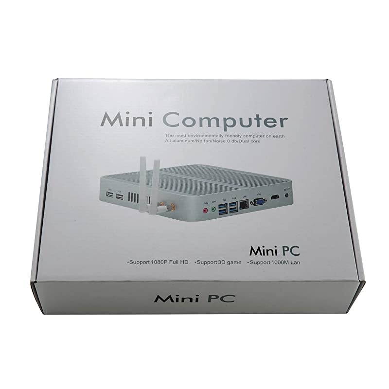 Powerful Mini Desktop Computer, Fanless Industrial PC, Intel i5 Dual Core CPU, 8GB RAM, 256GB SSD+1TB HDD, 2xNICs, 4xUSB 3.0, 4xCOM RS232, HD Port, Metal Case, Windows 10 Pro