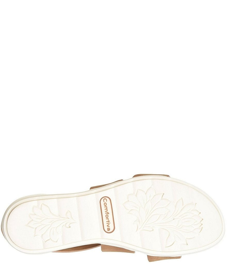 Comfortiva Pacifica Nubuck Criss-Cross Strap Sporty Wedge Sandals