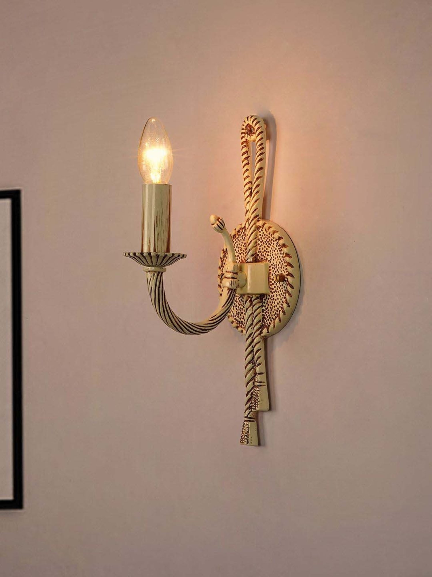 FOS LIGHTING White Aluminium Wall Lamp With Pleated Fabric Shade