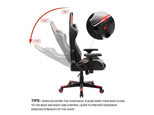 Massage Racing Chair Gaming Chair - Computer Office Adjustable Lumbar Cushion Headrest Swivel Rocking Function Desk Chair 5 Colors,Purple,GC34