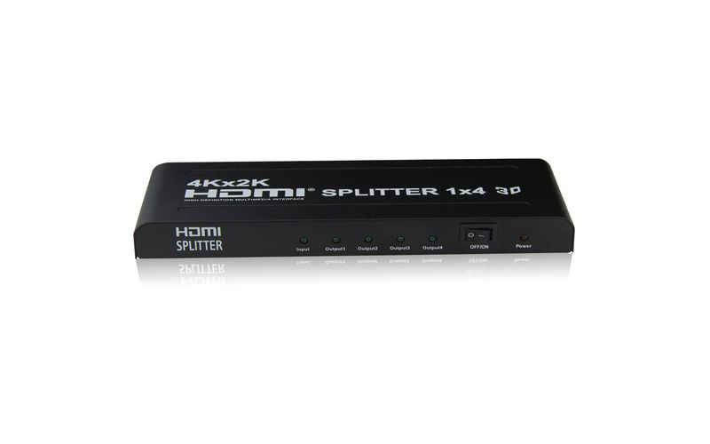 4XEM 4 Port HDMI 4K Splitter - 340 MHz to 340 MHz - HDMI In - HDMI Out