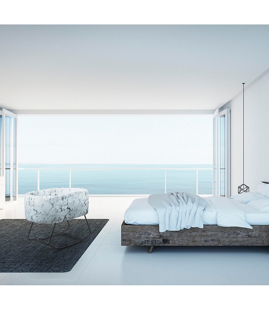 Aristot Carrara Marble Print Upholstered Bassinet + Dondolo Rocking Base