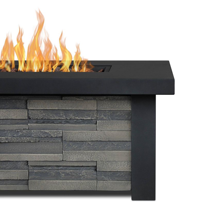 Berthoud Fire Table with NG Conversion Stacked Stone - Real Flame