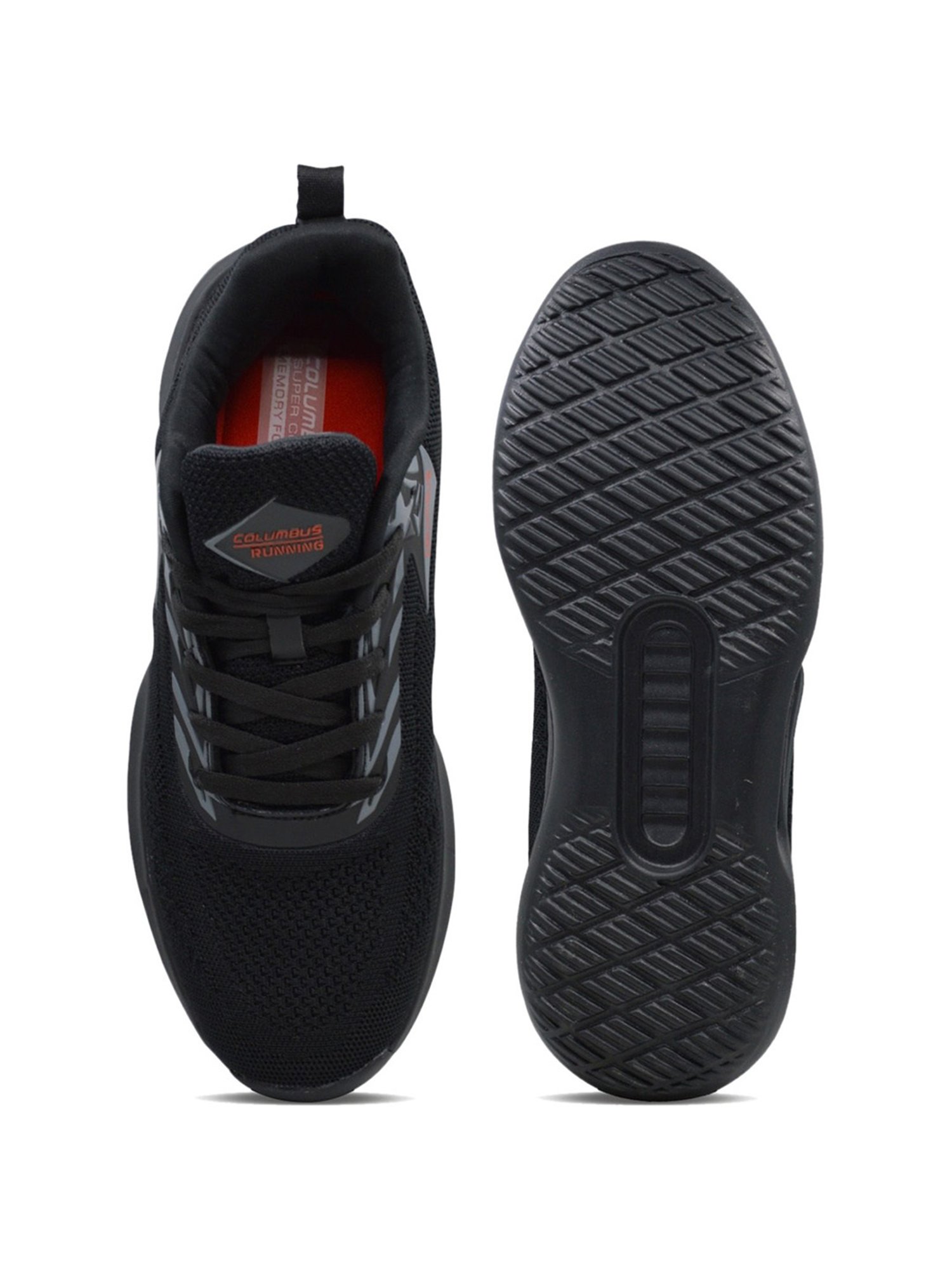 Columbus Men's Black Running Shoes