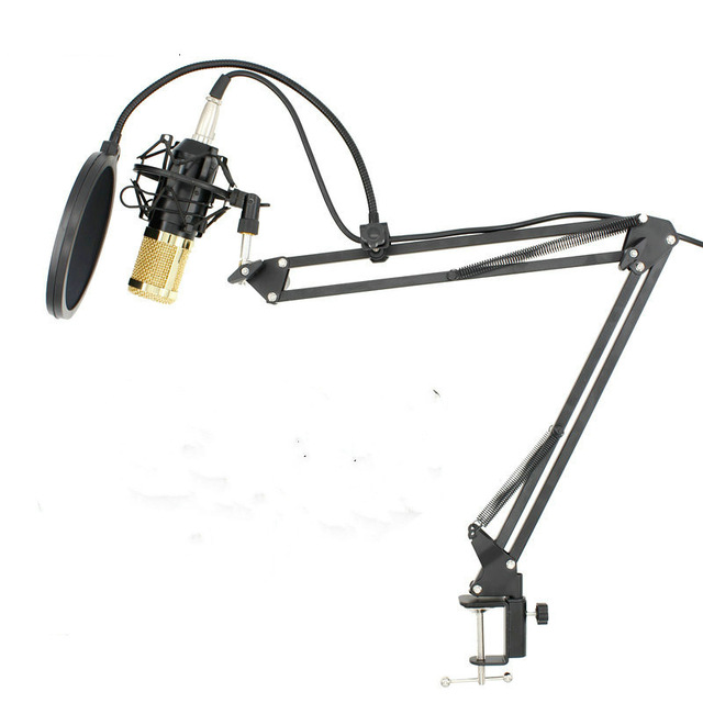 gold--BM800 Professional Suspension Microphone Kit Studio Live Stream Broadcasting Recording Condenser Microphone Set