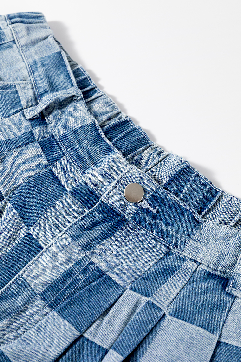 Dark Blue Plus Size Stitching Washed Flare Jeans