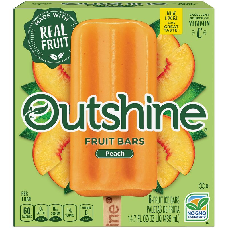 Outshine Peach Frozen Fruit Bars - 6pk
