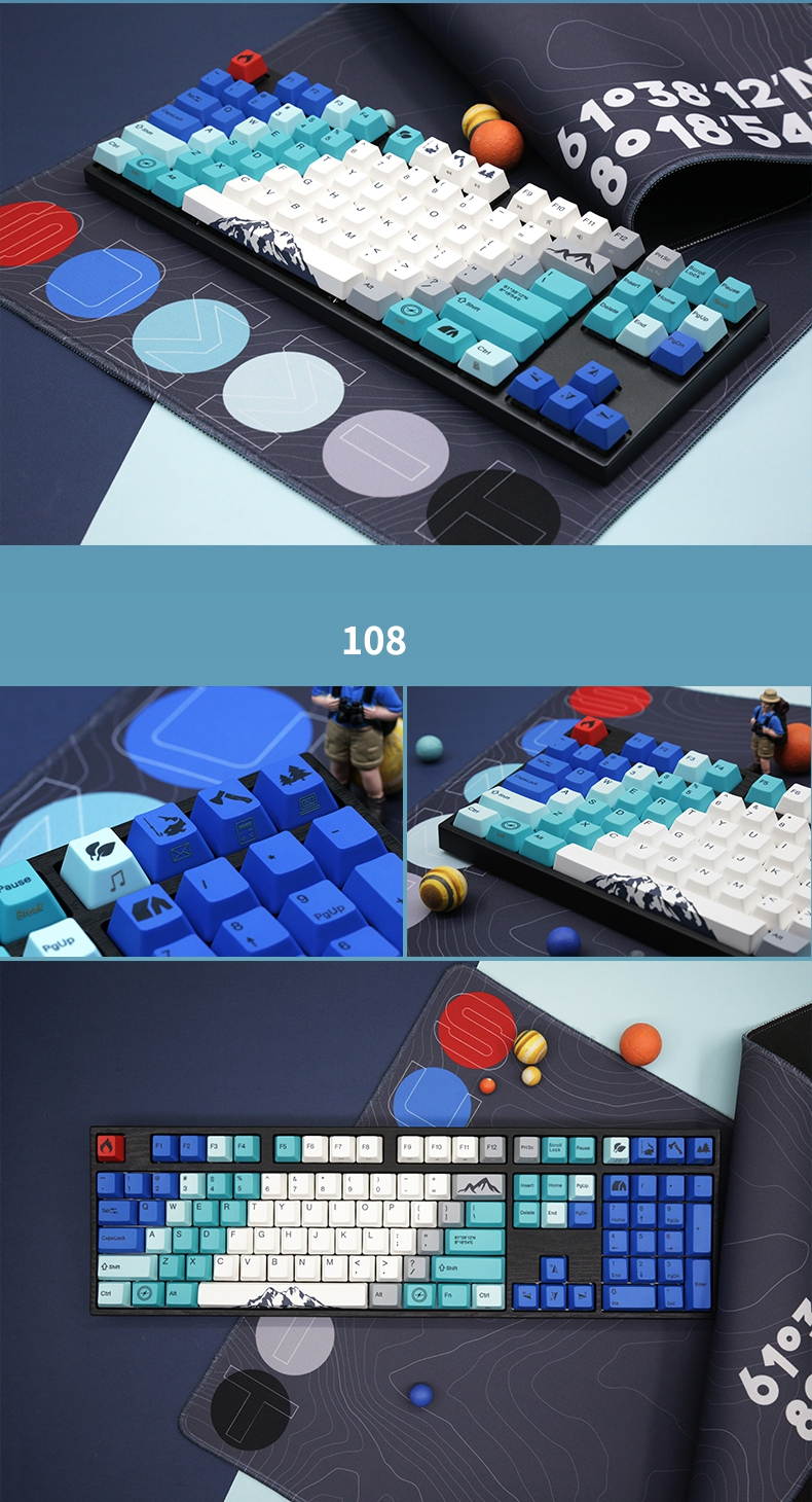 Varmilo  Ergonomic Design, Cool Exterior 87 Keys USB Wired Cable Detachable Cherry MX Mechanical Gaming  Keyboard With White Backlit For Office And Game, PBT Keycaps - VA87M Nordic Summit Verison