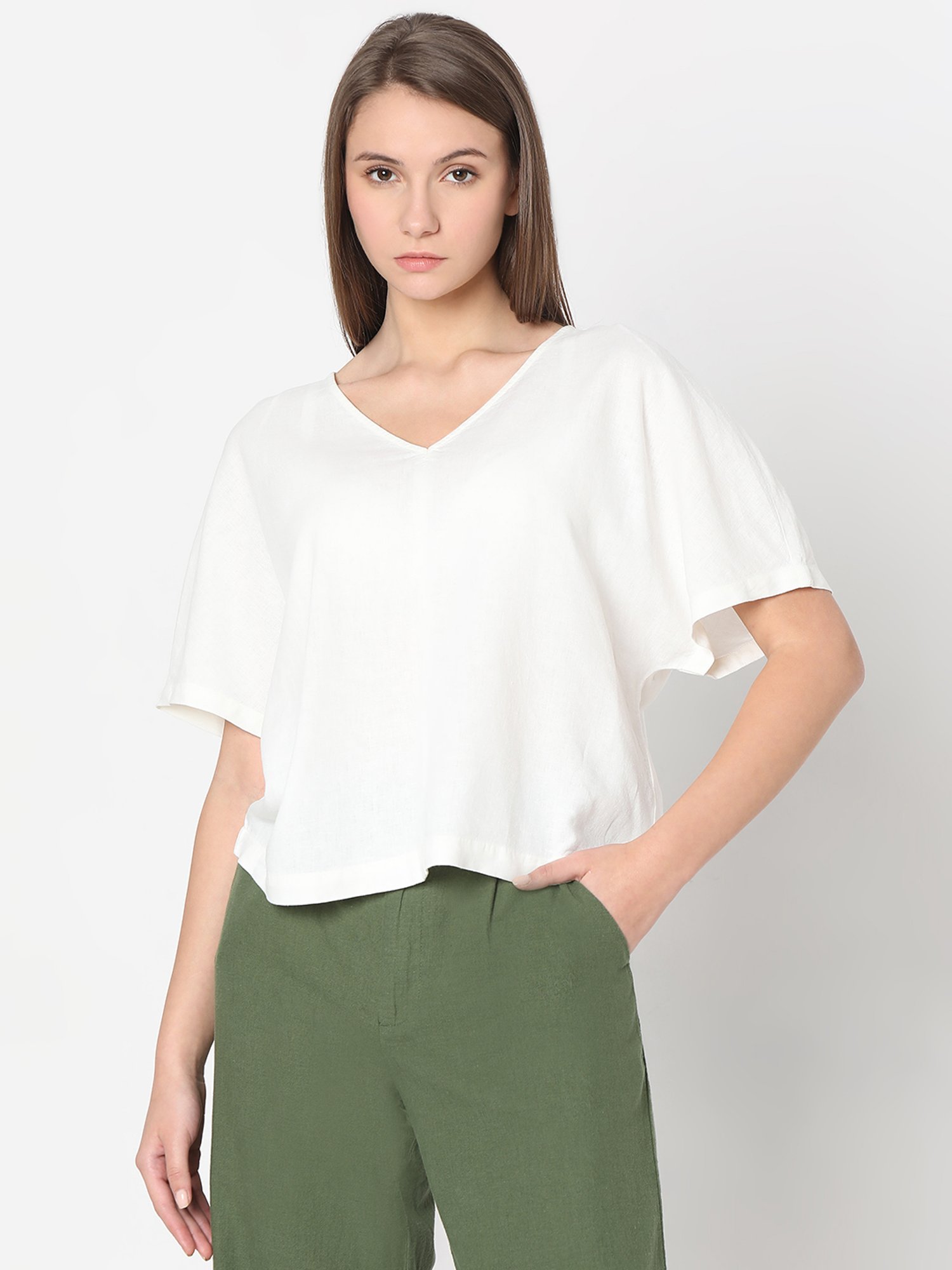 Vero Moda White Regular Fit Top