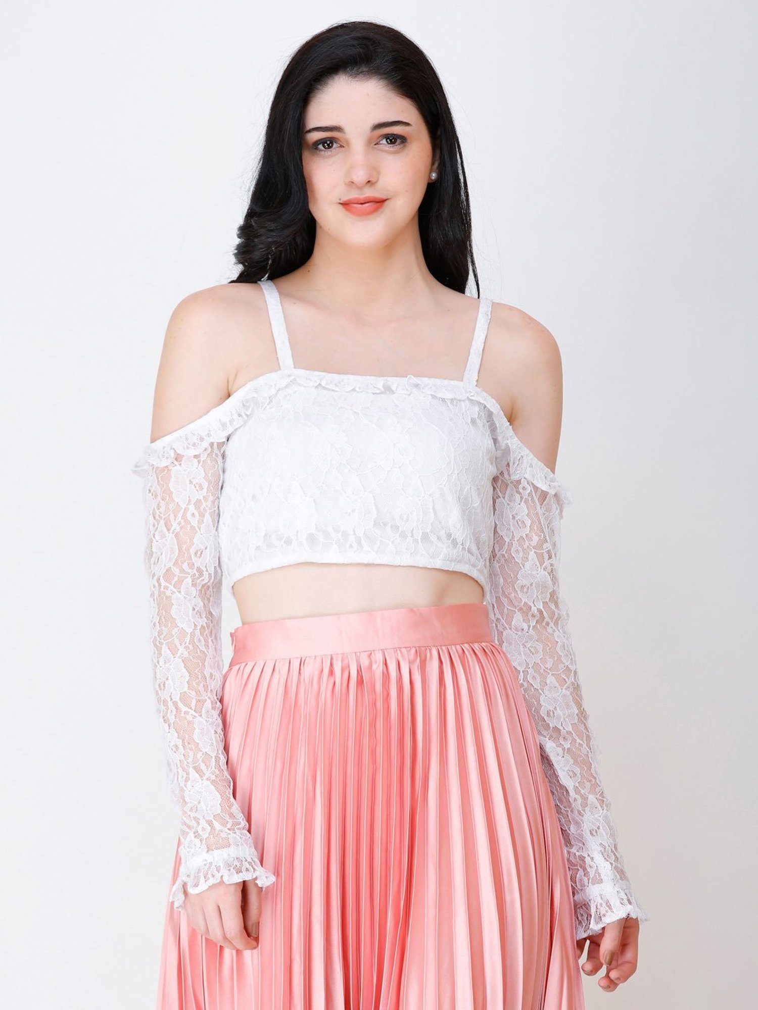 Scorpius White Lace Crop Top