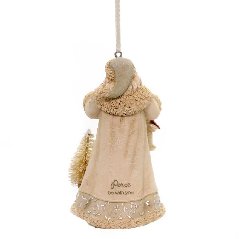 Foundations 4.25" Santa With Birdhouse Ornament Cardinal Red Bird Christmas  -  Tree Ornaments