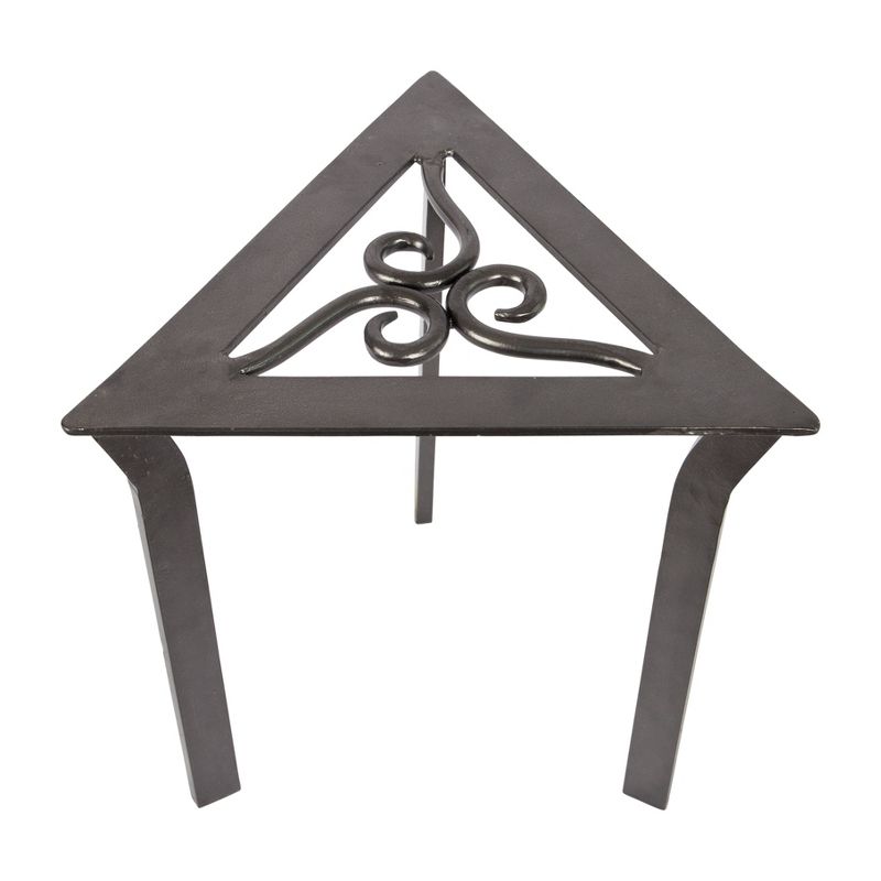 12" Tall Triangular Trivet Iron Plant Stand Graphite Powder Coat - Achla Designs