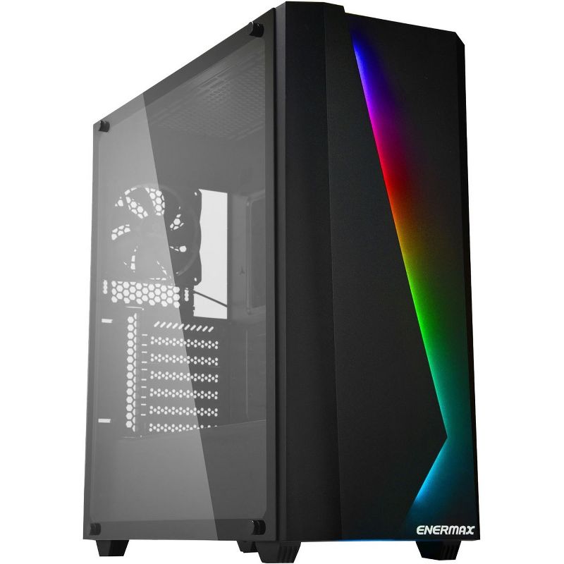 Enermax MAKASHI ECA-MK50-BB-ARGB Computer Case with RGB Fans - Mid-tower - SPCC - 6 x Bay - 1 x 4.72" x Fan(s) Installed - 0