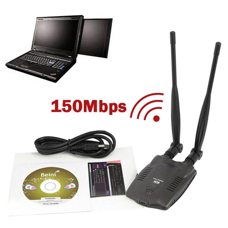 Blueway N9100 Wireless USB Adapter - Ralink 3070 150Mbps 2*7dBi Antenna for High Power Network with Beini Function