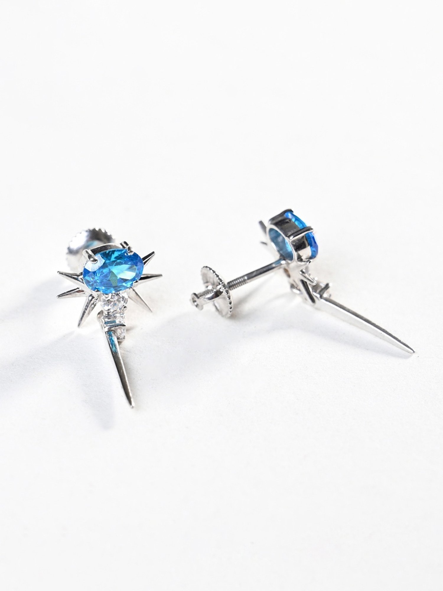 Clara 925 Silver Rhodium-Plated Swiss Zirconia Dolores Dangler Earrings