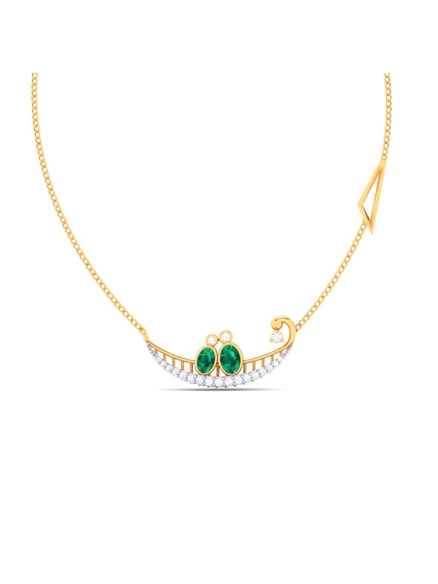 Mia by Tanishq 14 Karat Yellow Gold Two to Tango Diamond Necklace