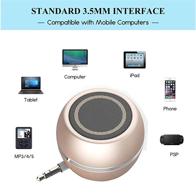 Mini Phone Speaker Portable Wireless Plug in Speaker with 35mm Aux Audio Jack Rechargeable Plug and Play Clear Bass Speaker Universal for Cell Phone iPad MP3 MP7 Tablet Computer Sky Blue