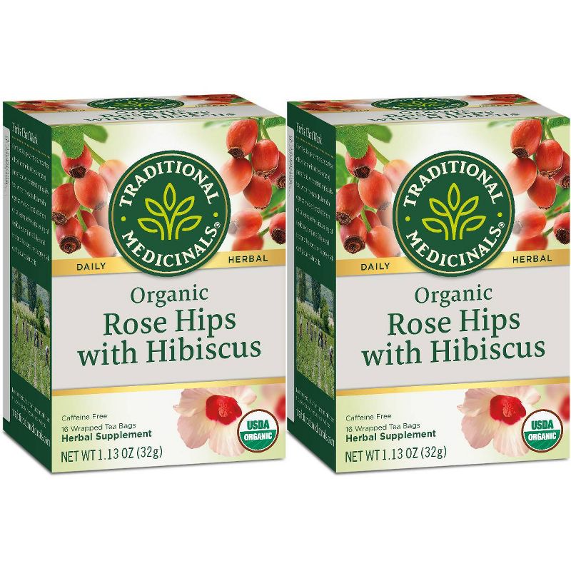 Traditional Medicinals Rose Hips with Hibiscus Organic Tea - 32ct