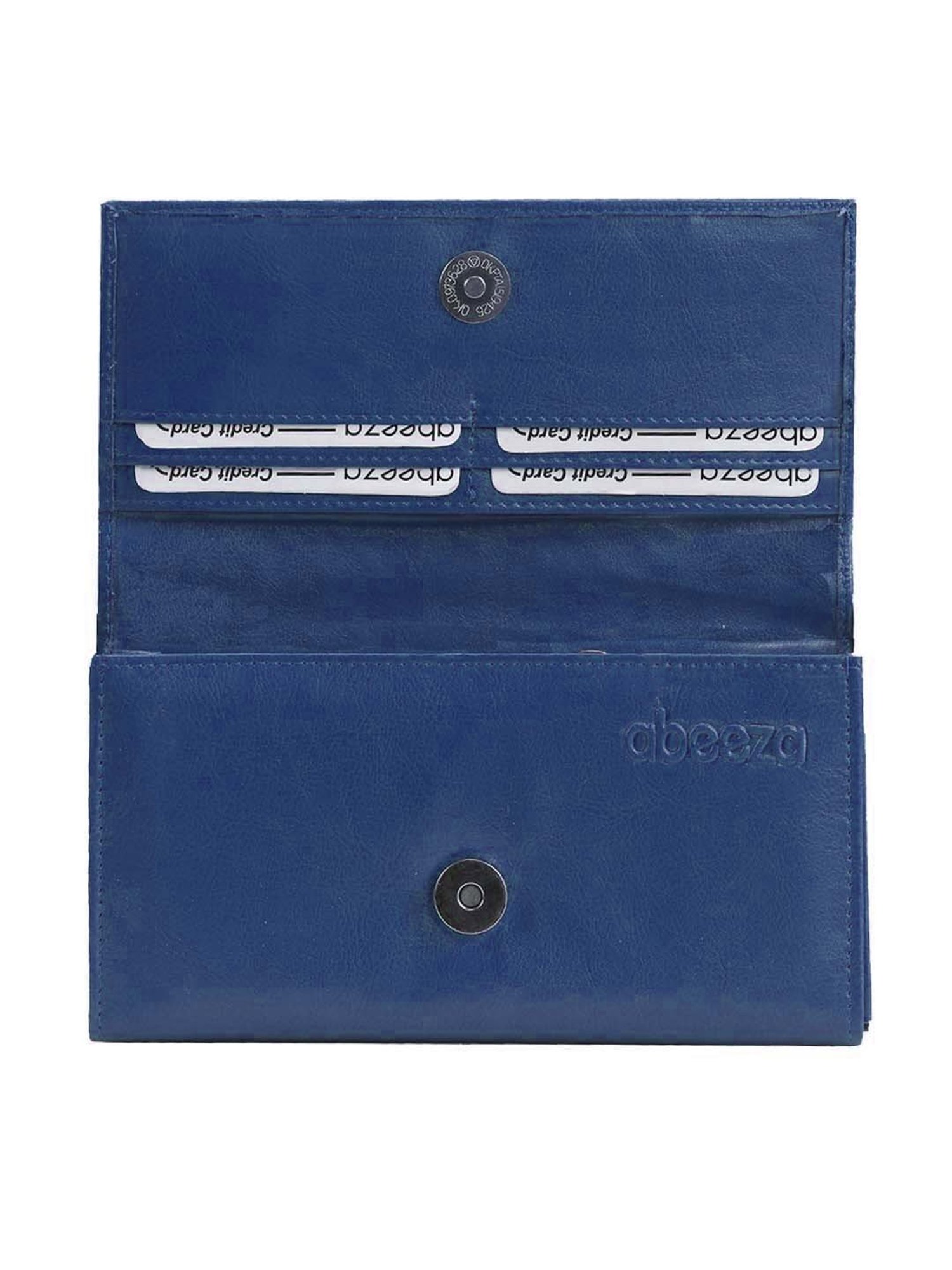 Abeeza Blue Textured Leather Large Clutch