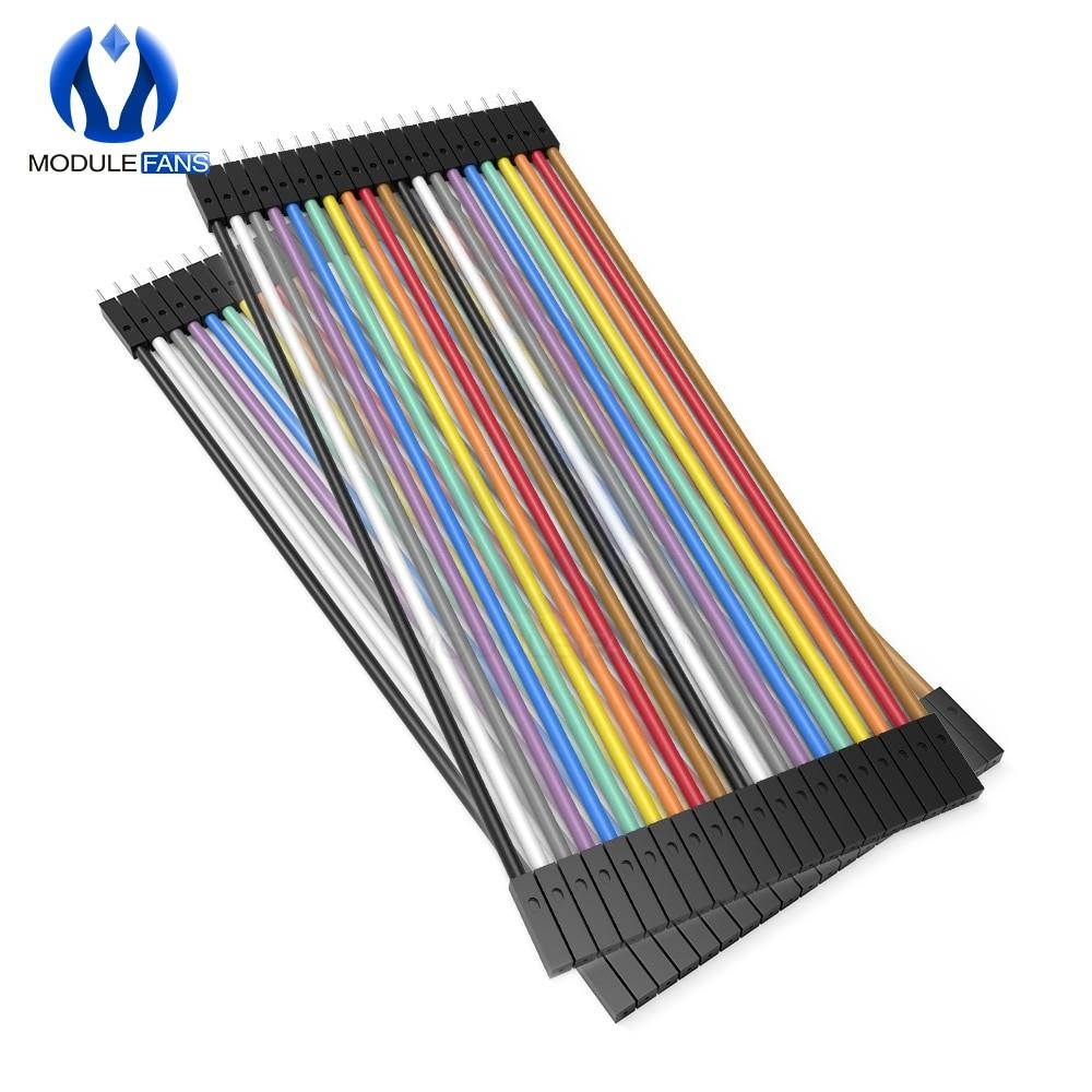 40pcs In Row Dupont Cable 20cm 2.54mm 1pin 1p-1p male to Female Jumper Wire For Arduino Breadboard