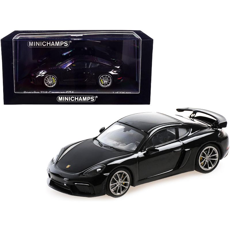 2020 Porsche 718 Cayman GT4 Black Limited Edition to 336 pieces Worldwide 1/43 Diecast Model Car by Minichamps