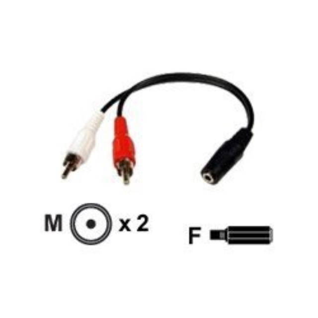 6in 3.5mm Stereo Jack to Dual RCA Cable