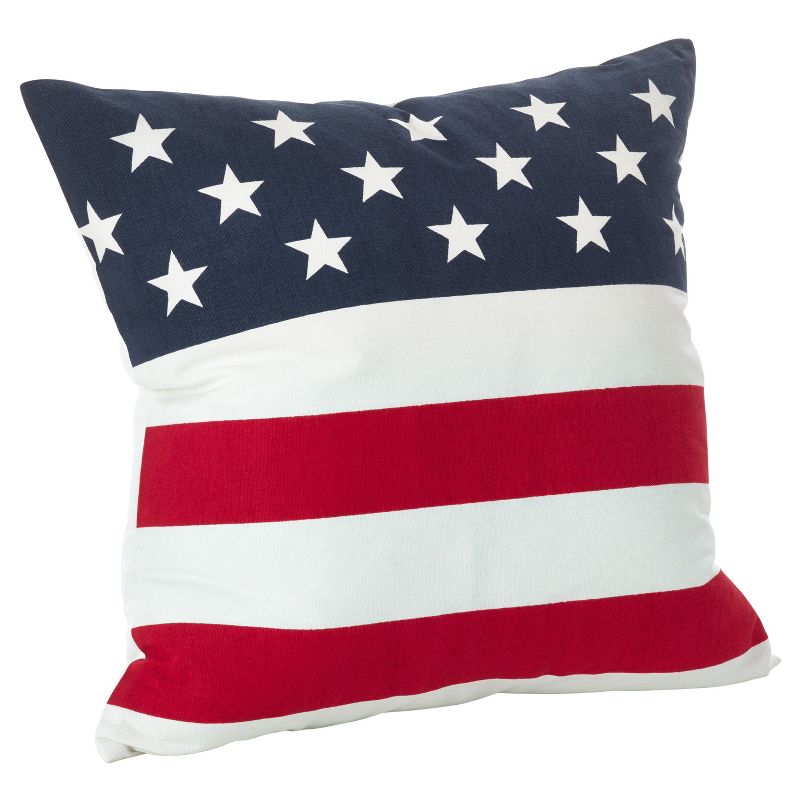 Star & Striped Design Throw Pillow (20") - Saro Lifestyle