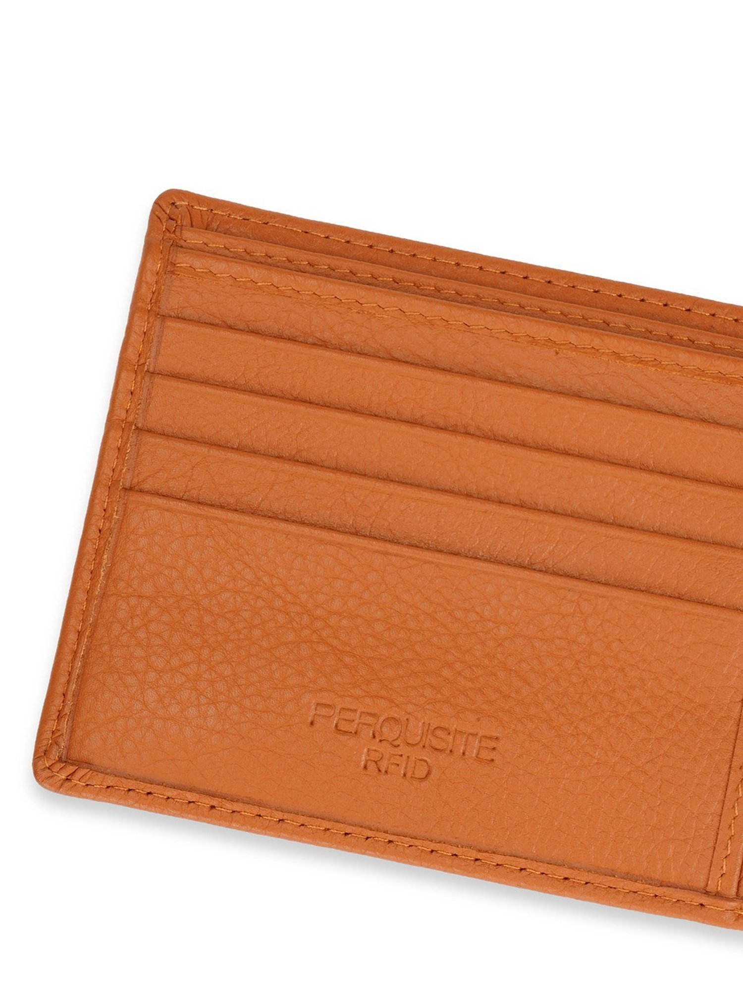 PERQUISITE Brown Casual Leather Bi-Fold Wallet for men