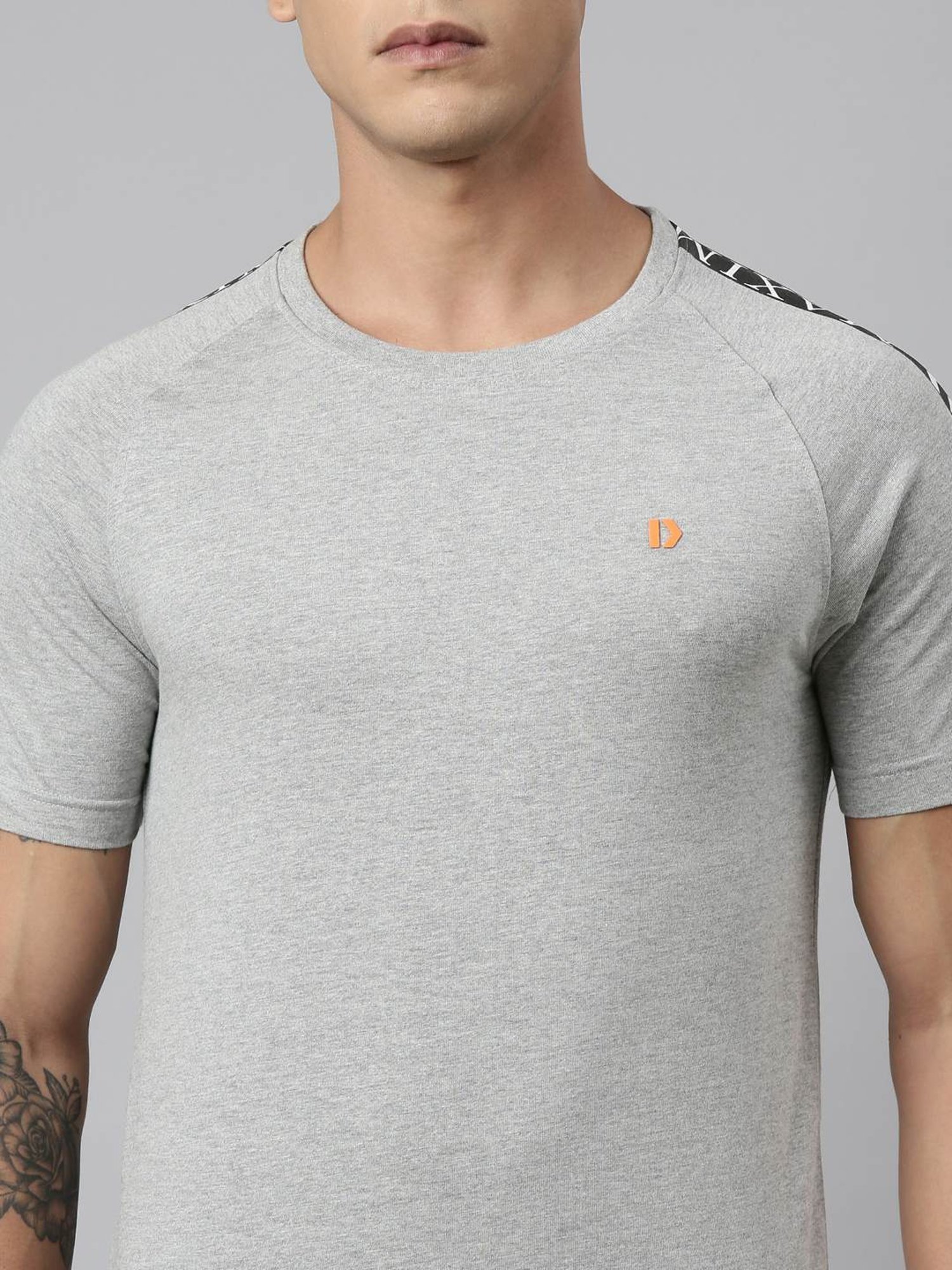 Dixcy Scott Maximus Grey Cotton Regular Fit T-Shirt