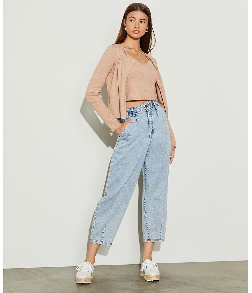 GB High Rise Barrel Cropped Leg Jeans
