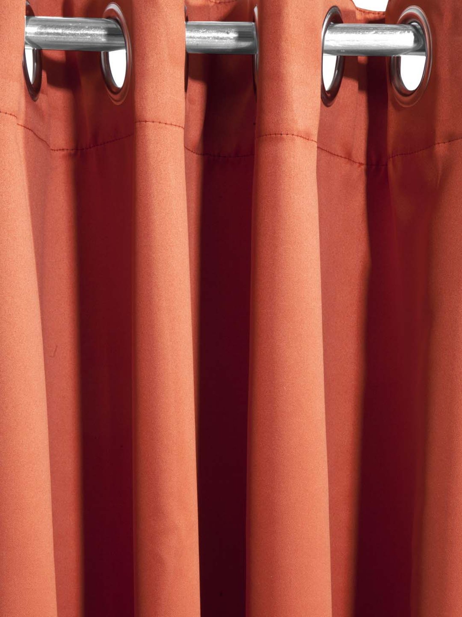 BIANCA Satin Curtain - Blocks 99% Sunlight & Reduces Noise [Eyelet Pattern] -2pc 7.5 Feet-plain-rust