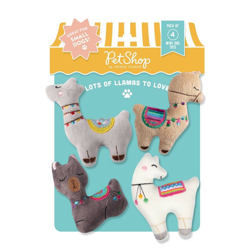 PetShop by Fringe Studio Lots of Llamas to Love Mini Dog Toy Set - Gray - 4pk